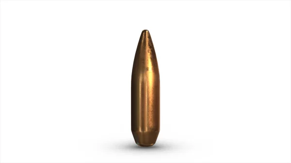 Гвинтівкова куля ізольована на білому тлі 3d ілюстрація — стокове фото