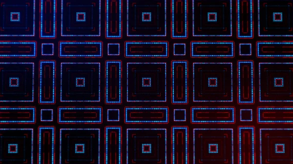 Φως μπλε, κόκκινο κόκκινο έμβλημα με σύνολο κύκλους, τελείες. Ντόνατς με φόντο. Δημιουργικό σχεδιασμό πρότυπο. Εικονογράφηση τεχνολογικής μεσοτονικό. — Φωτογραφία Αρχείου