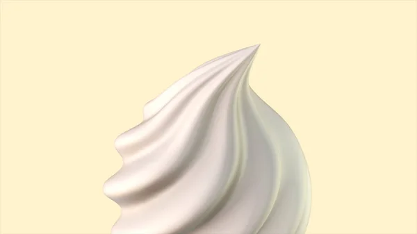 Torbellino de crema batida aislado sobre fondo aislado. ilustración 3d — Foto de Stock