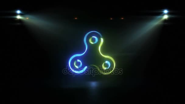 Spinner luminoso giratorio — Vídeos de Stock