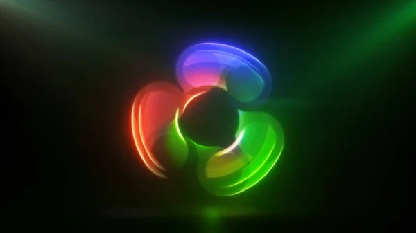 Gloeiend rode, groene en blauwe spinner afbeelding roteren — Stockfoto