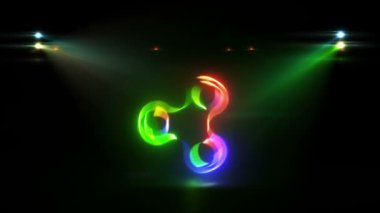 Dönen kırmızı yeşil ve mavi spinner parlayan