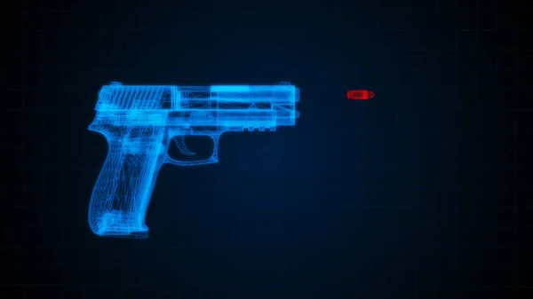 Ilustração 3d de um tiro de pistola — Fotografia de Stock