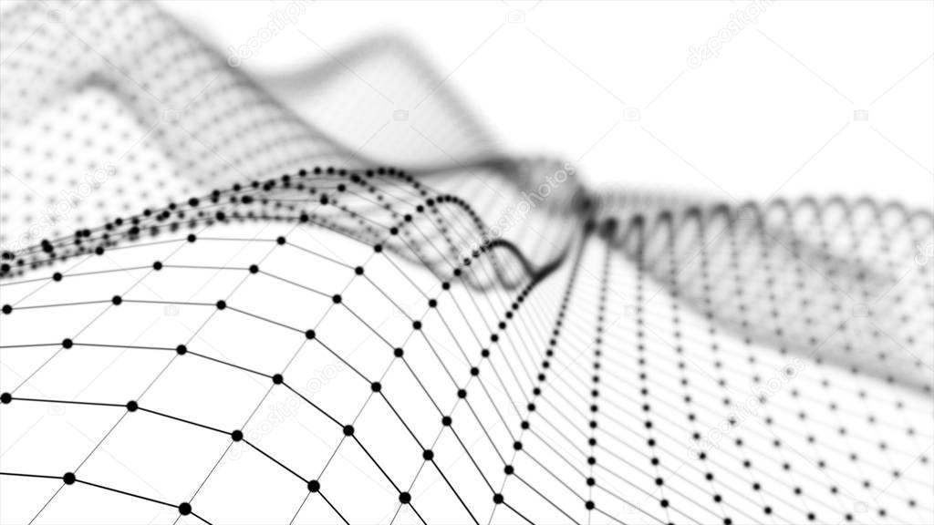 Wireframe - a skeletal three-dimensional model in which only lines and vertices are represented 3d illustration