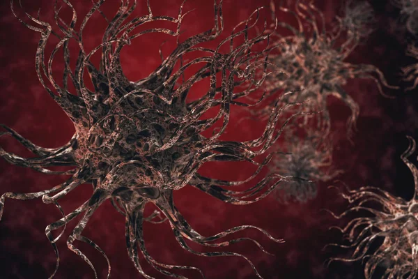 Deadly virus in the blood of the organism 3d illustration — Stock Photo, Image