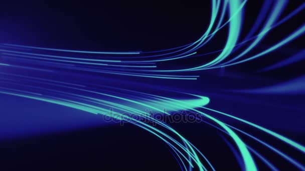 Fondo abstracto con animación en movimiento de líneas para red de fibra óptica . — Vídeos de Stock