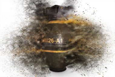 El bombası üzerinde beyaz izole arka plan 3d çizim açılımı