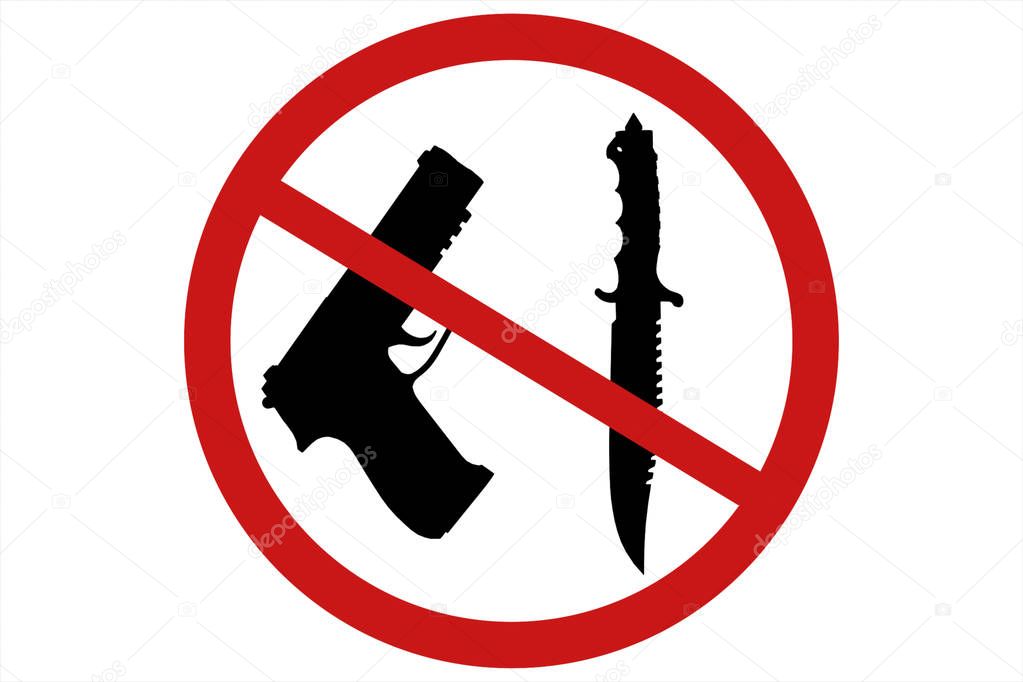 No weapons sign and symbol 3d illustration
