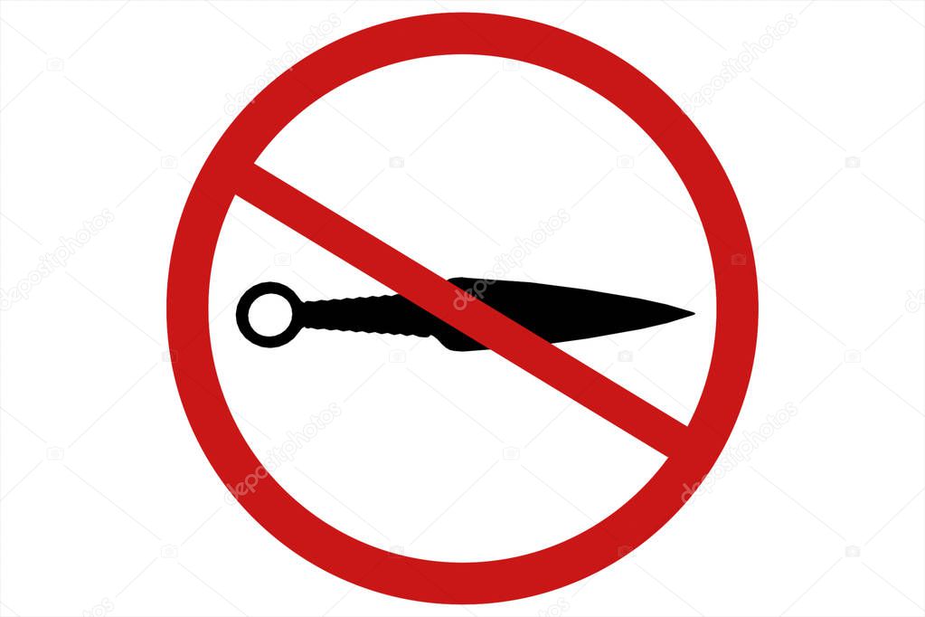no knife weapon icon isolated 3d illustration