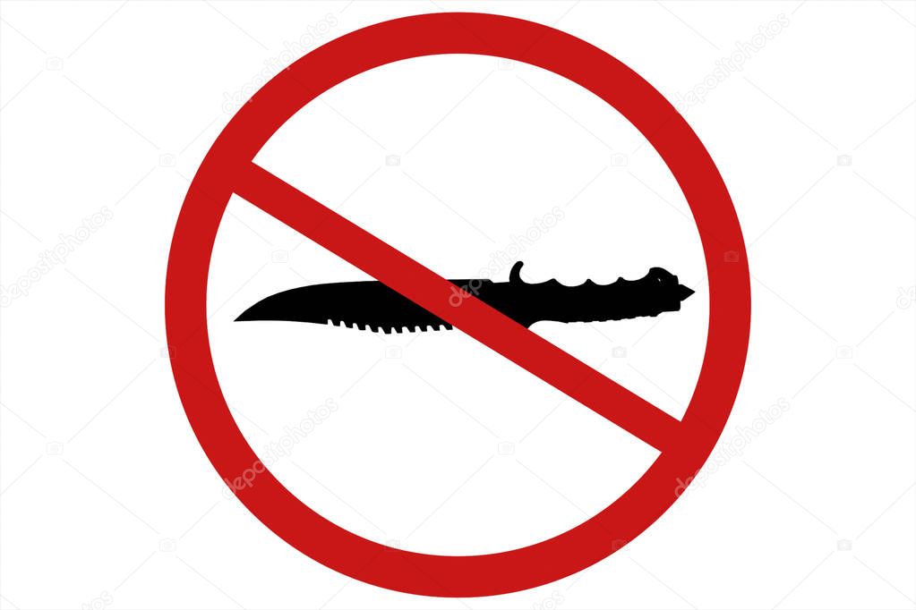 no knife weapon icon isolated 3d illustration