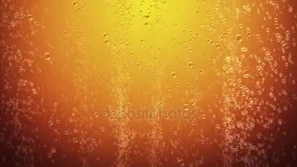 Χυμό πορτοκαλιού φόντο φυσαλίδες — Αρχείο Βίντεο