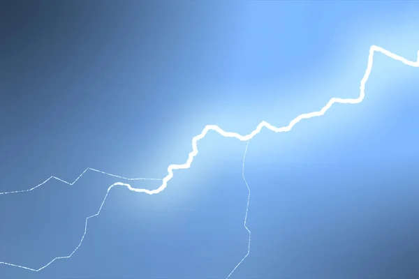 Ljusa glödande lightning på en mörk bakgrund 3d illustration — Stockfoto