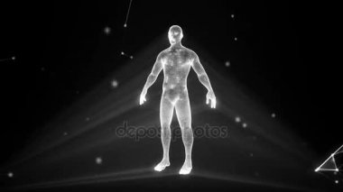 Bir bulut bileşiklerin insan hologram