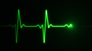 Neon kalp nabız yeşil çizimde yendi.