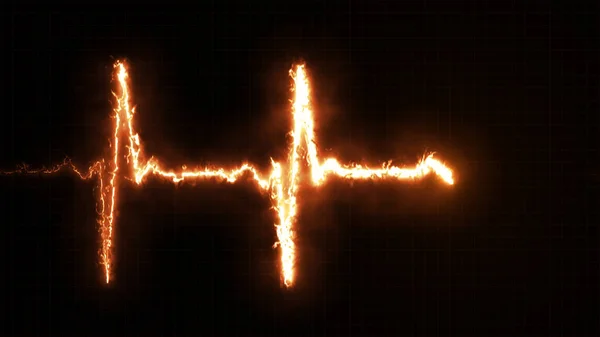 Brandende pulse hart lijn monitor cool illustratie — Stockfoto