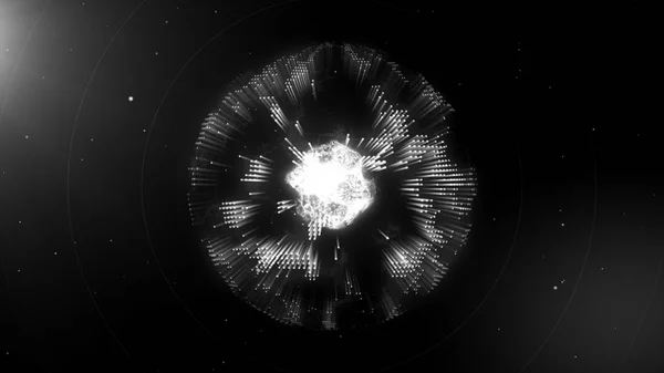 Abstrakter Energiekern im Inneren des Planeten Erde 3D-Illustration — Stockfoto