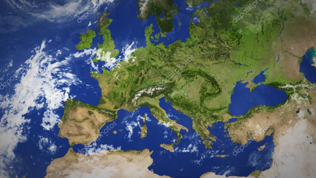 Рельефная карта европы 3д