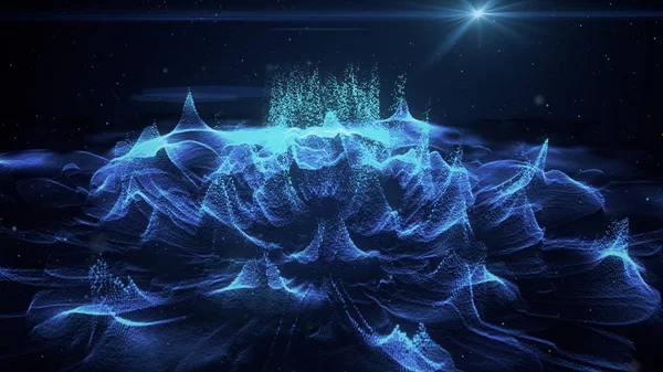 デジタル波の粒子状に背景 3 d イラスト — ストック写真
