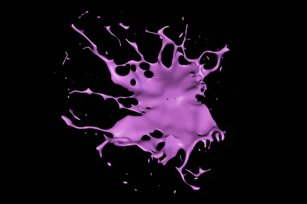 Abstract Splash paint on a black background 3d illustratiom — Stock Photo, Image