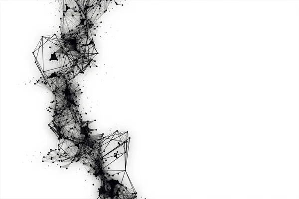 Fondo abstracto de la tecnología de conexiones digitales 3d ilustración en blanco y negro — Foto de Stock