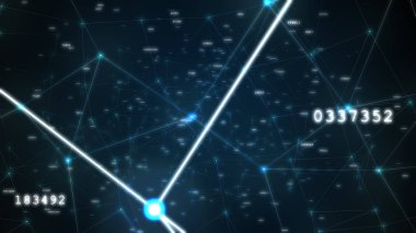 Fütüristik soyut bağlantıları, teknolojik alan 3d çizim