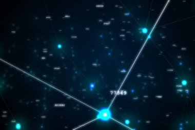 Fütüristik soyut bağlantıları, teknolojik alan 3d çizim