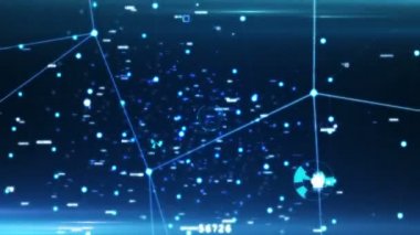 Fütüristik soyut bağlantıları, uçuş teknolojik alanda fotoğraf makinesinin