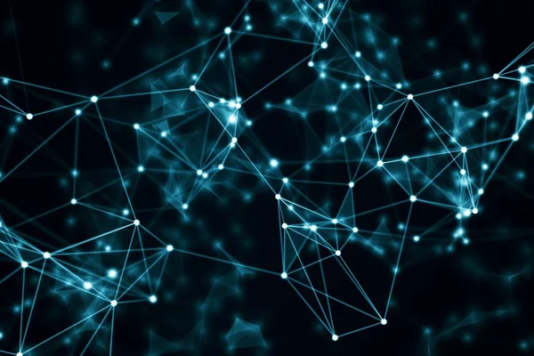 çizgiler ve noktalar hareketli mavi geometrik arka plan. 3D çizim