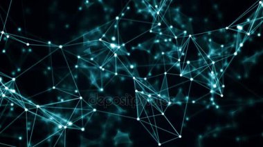 çizgiler ve noktalar hareketli mavi geometrik arka plan. döngü cg animasyonu