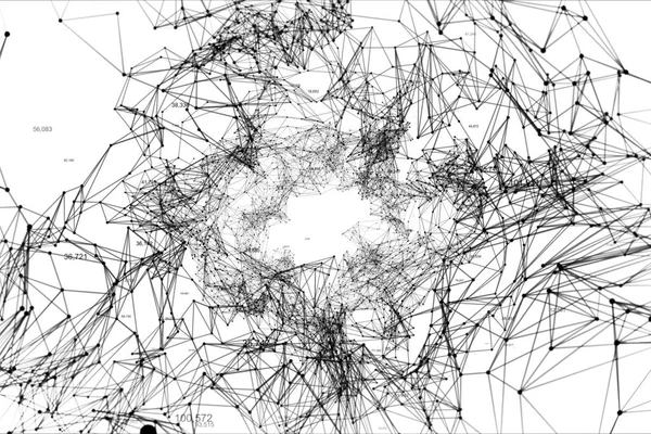 Büyüyen ağ bağlantıları. 1 dosya içinde 2 renk. Gri ve siyah. Teknolojik altyapı. 3D çizim — Stok fotoğraf