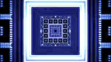 Fraktal küpleri soyut sonsuz mavi tünel