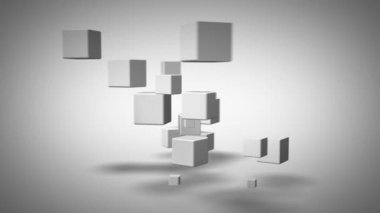 Küpleri dönüşümlü olarak soyut geometrik şekiller