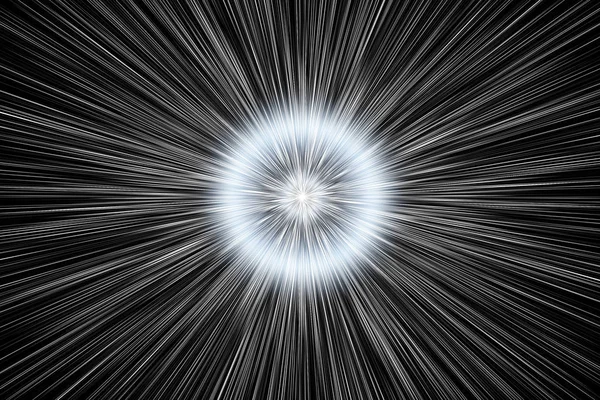 Abstract background with Star Warp or Hyperspace with free space in the center, light of moving stars concept. 3d illustration — Stock Photo, Image