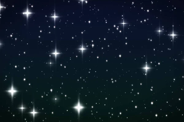 Stjärnor på himlen. Vacker natt med blinkande facklor. — Stockfoto