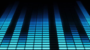 Hareketli Ses Ekolayzır barlar. Müzik denetim düzeyleri. Benim portföy Blue.More renk seçeneği. 3D çizim