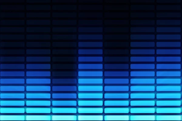 Audio equalizer bars moving. Music control levels.Blue.More color options in my portfolio. 3d illustration — Stock Photo, Image
