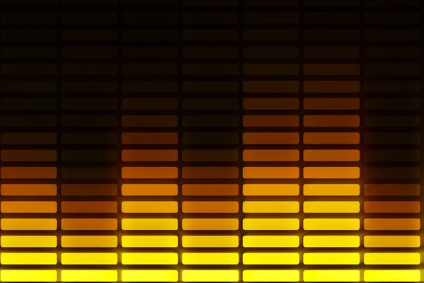 Audio-equalizer balken verplaatsen. Muziek controle niveaus. Orange.More kleuropties in mijn portefeuille. 3D illustratie — Stockfoto