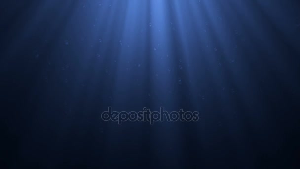 Високоякісна циклічна анімація океанічних хвиль з підводного платону з плаваючою планктоном. Світлові промені світяться. Великий популярний морський фон. (безшовна петля, HD, високої чіткості 1080p ) — стокове відео