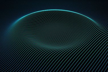 Arka plan rengi, dalgalı çizgilerle. Animasyon neon satırlarından yüzeyinde ripples. 3D çizim