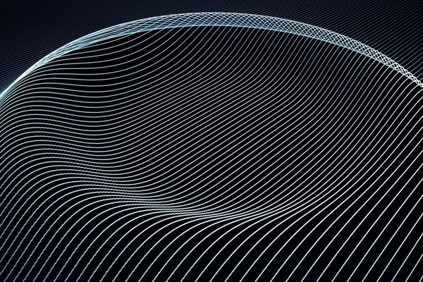 Fundo abstrato com linhas de cores onduladas. Ondas de animação na superfície a partir de linhas de néon. ilustração 3d — Fotografia de Stock