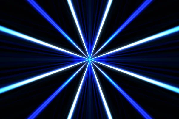 VJ Fractal blue caleidoscopische achtergrond. De beweging van de achtergrond met fractal design. Disco spectrum lichten concert spot lamp. 3D illustratie — Stockfoto