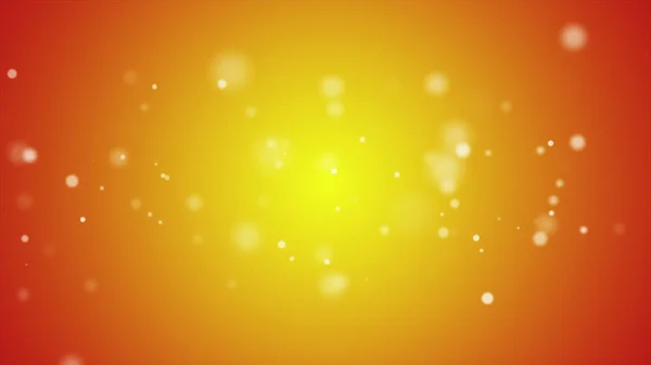Partículas cintilantes, movimento aleatório de partículas na cor laranja, ilustração 3d — Fotografia de Stock