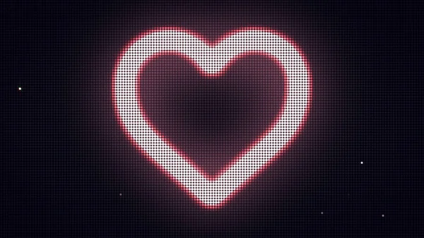 Forma del cuore sullo schermo digitale. Diversi colori e forme nel mio profilo . — Foto Stock