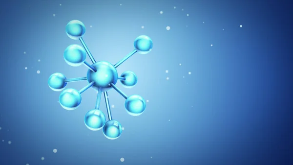 3d illustration falling of models molecules from glass and crystal — Stock Photo, Image