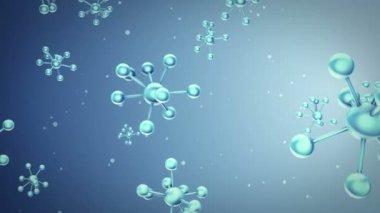 Animasyon, düşen modelleri cam ve kristal molekülleri. Animasyon sorunsuz döngü.