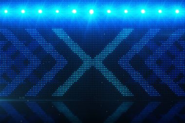 Yüksek tanım CGI hareket arka, düzenleme için ideal led arka planında veya yayın parlayan oklar bir simüle led panel 3d çizim üzerinde featuring.