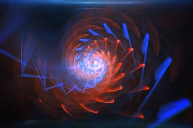 Psychedelic spin süslü desen düz iplik, girdap akımı sarmal. Şık oyun sanat tasarım, güzel vizyon fantezi manzara. 3D çizim