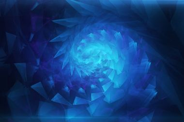 Blue abstract hypnotic background. Twisting spiral 3d illustration clipart