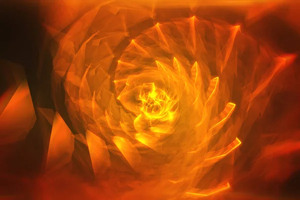 Oranje abstracte hypnotische achtergrond. Draaiende spiraal 3d illustratie — Stockfoto