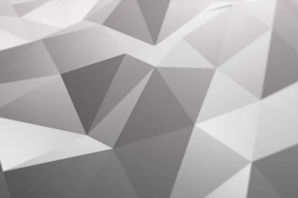 Vita polygonal geometriska ytan med ett grunt djup svaghet. datorgenererade abstrakt bakgrund. 3D illustration — Stockfoto